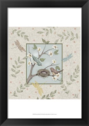 Framed Whimsical Birds II Print