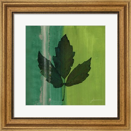 Framed Silver Leaf Tile II Print