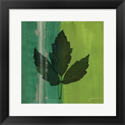 Framed Silver Leaf Tile II Print