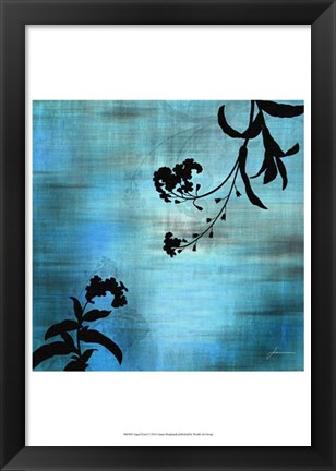 Framed Aqua Floral I Print