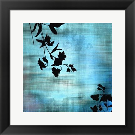 Framed Aqua Floral II Print