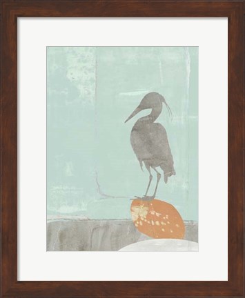 Framed Heron Collage I Print