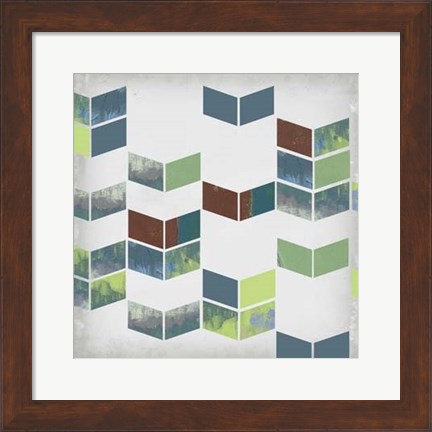 Framed Broken Chevron II Print