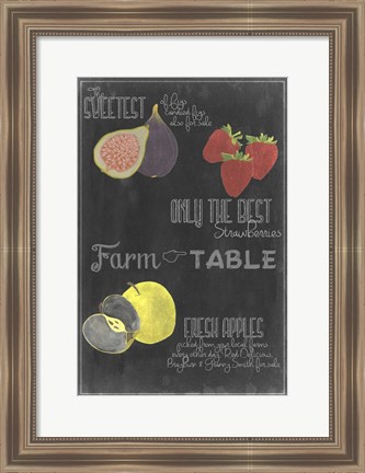 Framed Blackboard Fruit III Print