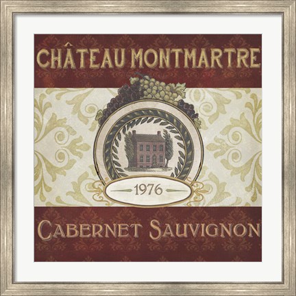 Framed Burgundy Wine Labels II Print