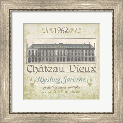 Framed White Wine Labels III Print