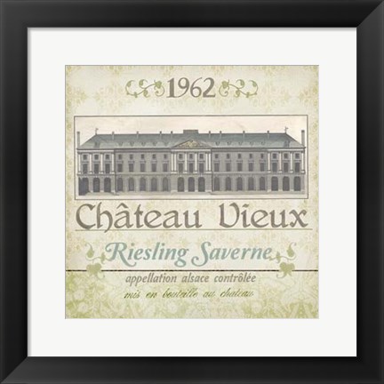 Framed White Wine Labels III Print