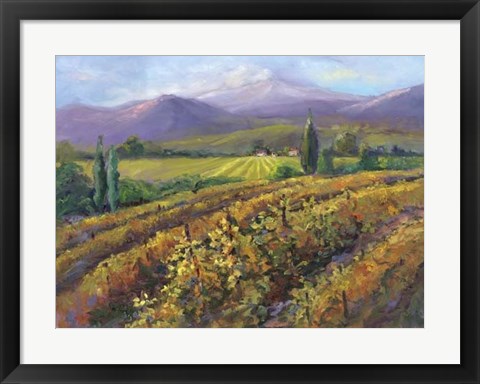 Framed Vineyard Tapestry I Print