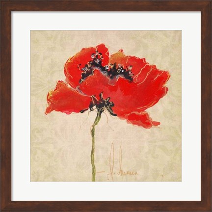 Framed Vivid Red Poppies III Print