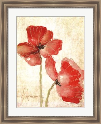 Framed Vivid Red Poppies IV Print