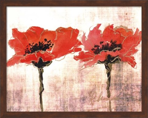 Framed Vivid Red Poppies V Print