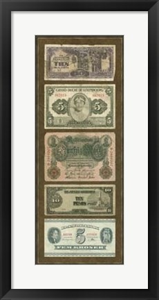 Framed Foreign Currency Panel I Print