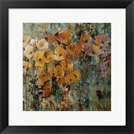 Framed Amber Poppy Field II Print