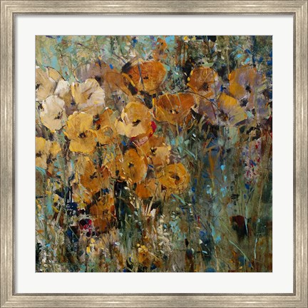 Framed Amber Poppy Field II Print