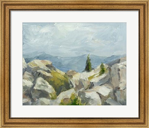 Framed Impasto Mountainside III Print