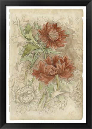 Framed Floral Pattern Study I Print