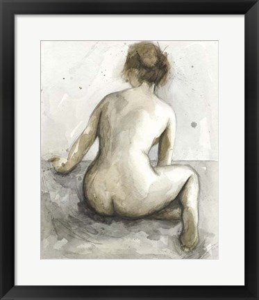 Framed Figure in Watercolor I Print