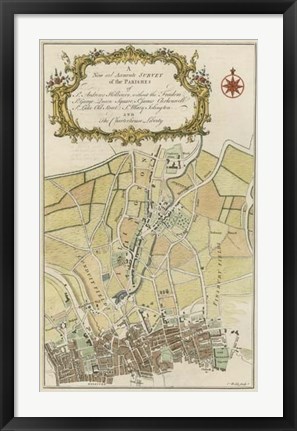 Framed Parishes of London Print