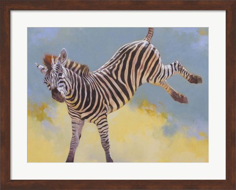 Framed Bucking Zebra Print