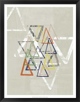 Framed Stamped Triangles I Print