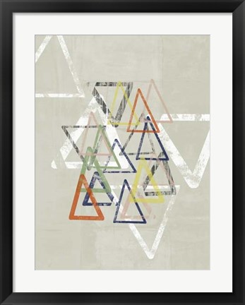 Framed Stamped Triangles I Print