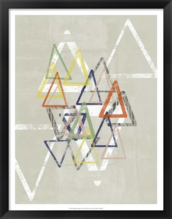 Framed Stamped Triangles II Print