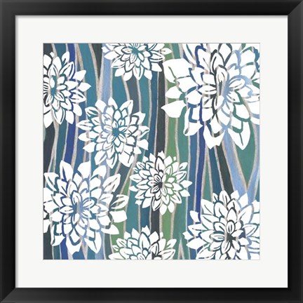 Framed Striped Dahlias II Print