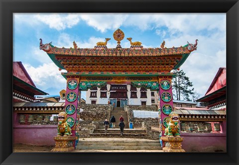 Framed Entrance to Tengboche Monastery, Nepal. Print