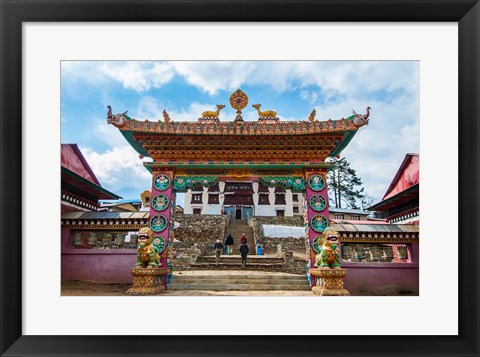 Framed Entrance to Tengboche Monastery, Nepal. Print