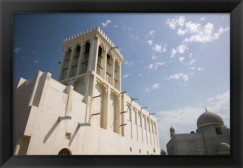 Framed Qatar, Ad Dawhah, Doha. Heritage House Museum- Traditional Badgir (Wind Tower) built in 1935 Print