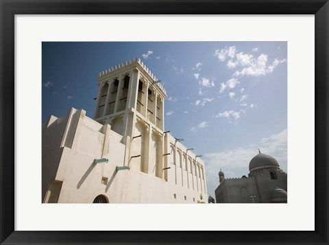 Framed Qatar, Ad Dawhah, Doha. Heritage House Museum- Traditional Badgir (Wind Tower) built in 1935 Print