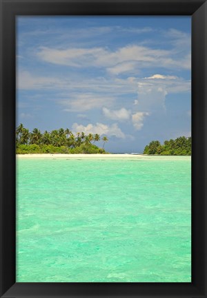 Framed Medahutthaa Island, North Huvadhoo Atoll, Southern Maldives, Indian Ocean Print