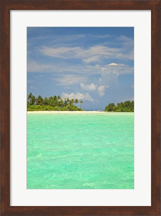 Framed Medahutthaa Island, North Huvadhoo Atoll, Southern Maldives, Indian Ocean Print