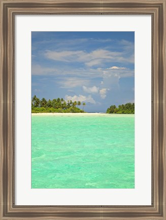 Framed Medahutthaa Island, North Huvadhoo Atoll, Southern Maldives, Indian Ocean Print