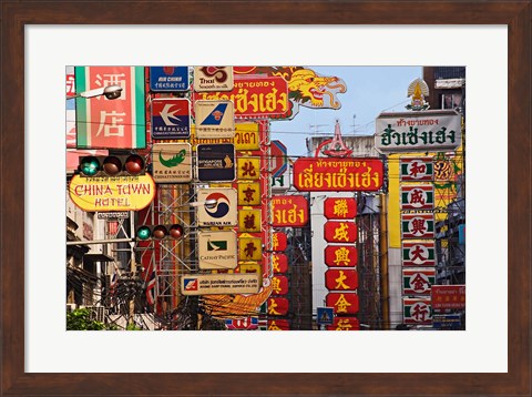 Framed Signs in Chinatown, Bangkok, Thailand Print