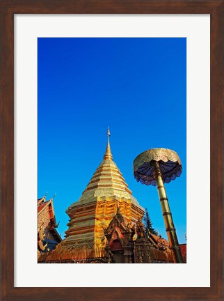 Framed Wa Phra That Doi Suthep Rajvoravihara, Chiang Mai, Thailand Print