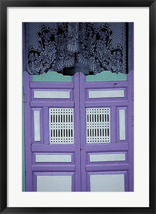 Framed Maldives, colorful school door. Print