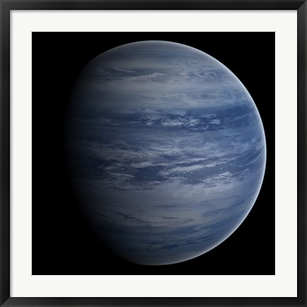 Framed Artist&#39;s concept of a blue-white gas giant planet Print