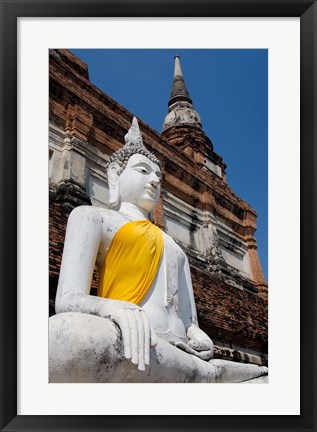 Framed Close up of Buddha statue, Ayutthaya, Thailand Print