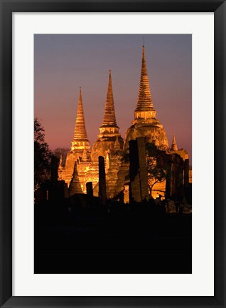 Framed Wat Phra Si Sanphet Temple , Ayutthaya, Thailand Print