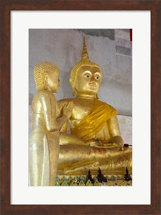 Framed Golden Buddha statue at Khunaram Temple, Island of Ko Samui, Thailand Print