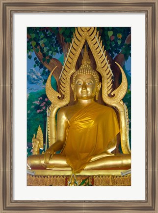 Framed Thailand, Ko Samui, Golden Buddha, Prayer House Print