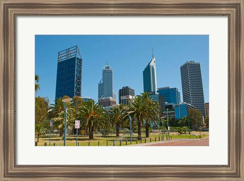 Framed Skyline of new buildings, Perth, Western Australia Print