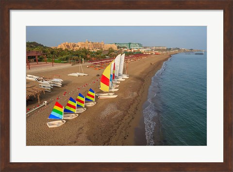 Framed Sailboats on the Beach, Belek, Antalya, Turkey Print