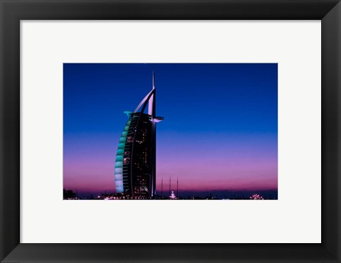 Framed Sunset at the Burj Al Arab, Dubai, United Arab Emirates Print