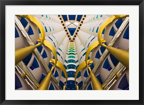 Framed Architectural details inside Burj Al Arab Hotel, Dubai, United Arab Emirates Print