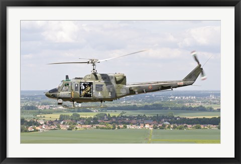 Framed Italian Air Force AB-212 ICO helicopter over France Print