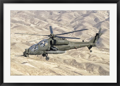 Framed Italian Army AW-129 Mangusta over Afghanistan Print