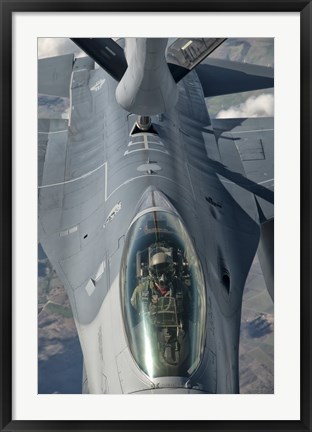 Framed US Air Force F-16C Fighting Falcon Refueling Print