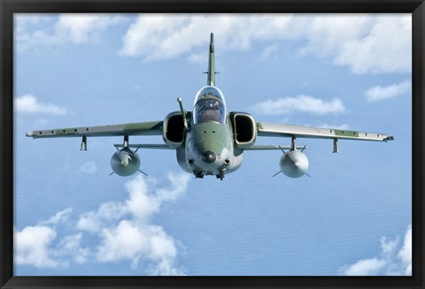 Framed Brazilian Air Force Embraer A-1B Over Brazil Print